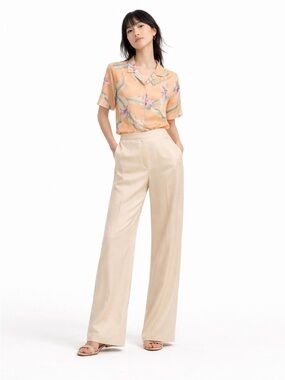 100% silk 2 pc Tommy Bahama Two Piece Set blouse hi waist pants